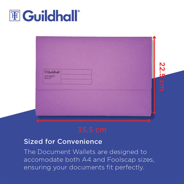 Exacompta Guildhall Document Wallet Foolscap Assorted (Pack of 50) GDW1-AST