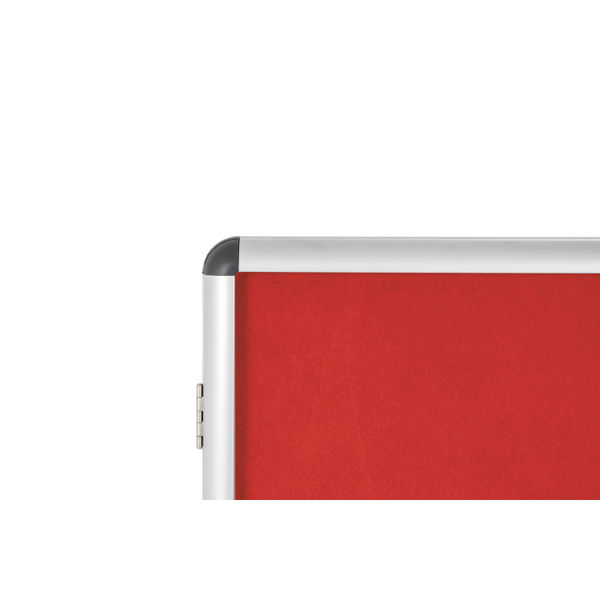Bi-Office Enclore Display Case Red Felt Acrylic Aluminium Frame 32xA4 VT770105150