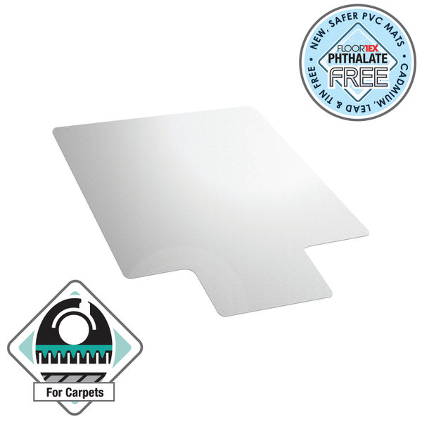 Floortex Advantagemat PVC Lipped Chair Mat for Carpets up to 6mm Thick 1200x900x22mm Clear 119225LV