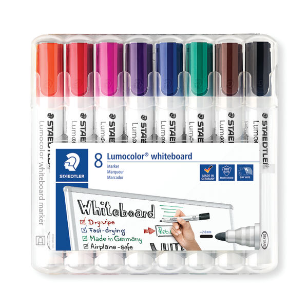 Staedtler Lumocolor 351 Drywipe Marker Assorted (Pack of 8) 351 WP8