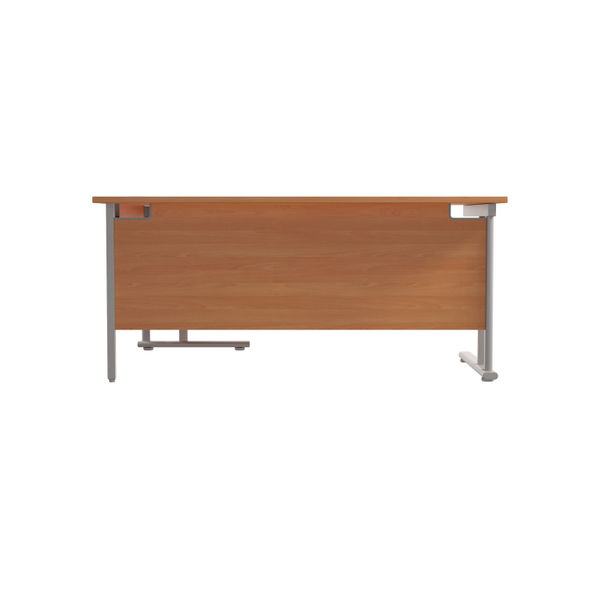 Jemini Radial Right Hand Cantilever Desk 1600x1200x730mm Beech/Silver KF807582