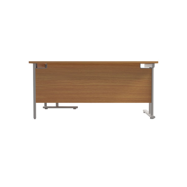 Jemini Radial Right Hand Cantilever Desk 1600x1200x730mm Nova Oak/Silver KF807605