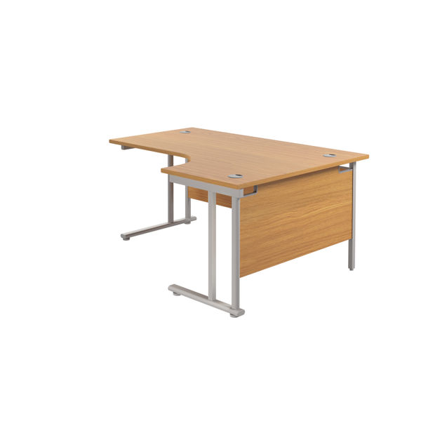 Jemini Radial Right Hand Cantilever Desk 1600x1200x730mm Nova Oak/Silver KF807605