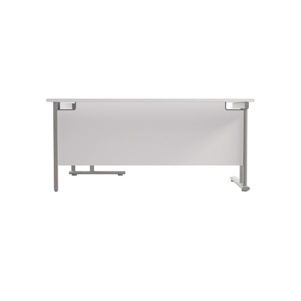 Jemini Radial Right Hand Cantilever Desk 1600x1200x730mm White/Silver KF807612