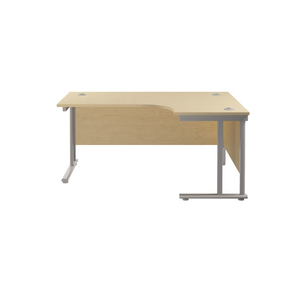 Jemini Maple/Silver Cantilever Right Hand Radial Desk