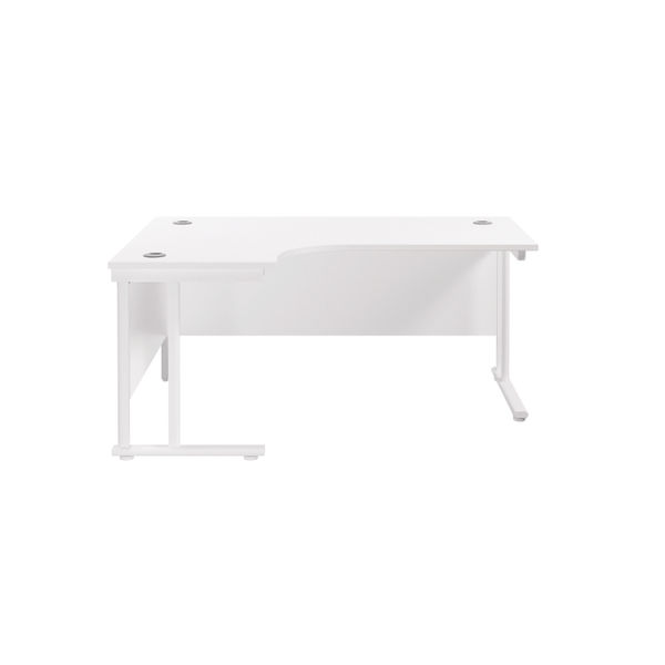 Jemini Radial Left Hand Cantilever Desk 1600x1200x730mm White/White KF807674