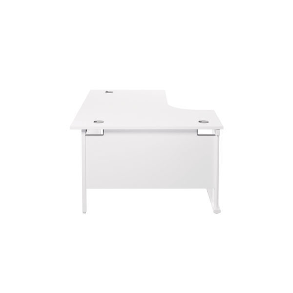 Jemini Radial Left Hand Cantilever Desk 1600x1200x730mm White/White KF807674