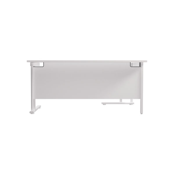 Jemini Radial Left Hand Cantilever Desk 1600x1200x730mm White/White KF807674