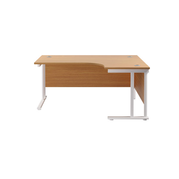 Jemini Radial Right Hand Cantilever Desk 1600x1200x730mm Nova Oak/White KF807728