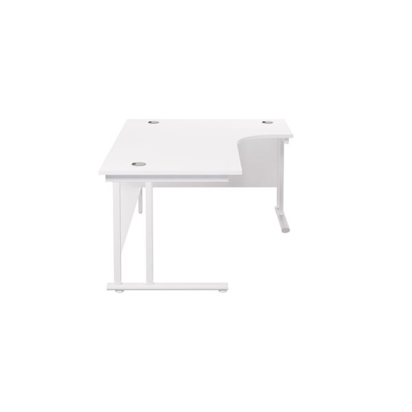 Jemini Radial Right Hand Cantilever Desk 1600x1200x730mm White/White KF807735