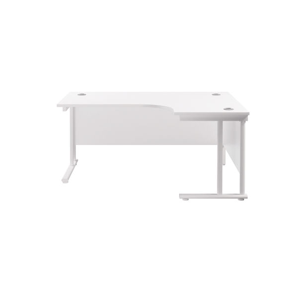 Jemini Radial Right Hand Cantilever Desk 1600x1200x730mm White/White KF807735