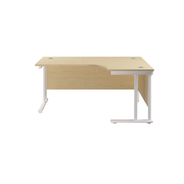 Jemini Radial Right Hand Cantilever Desk 1600x1200x730mm Maple/White KF807742