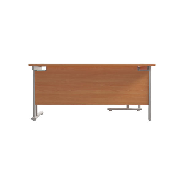 Jemini Radial Left Hand Cantilever Desk 1800x1200x730mm Beech/Silver KF807766