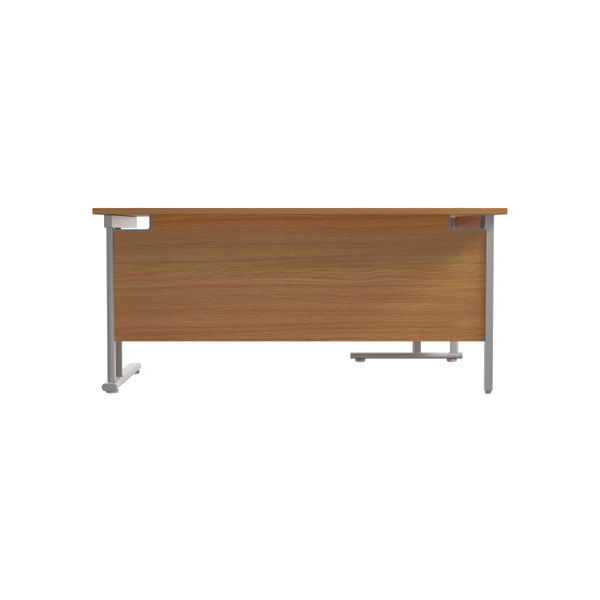 Jemini Radial Left Hand Cantilever Desk 1800x1200x730mm Nova Oak/Silver KF807780