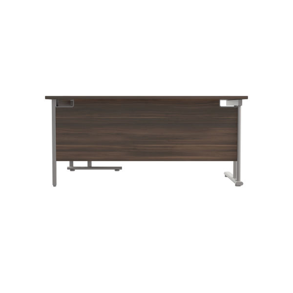 Jemini Radial Right Hand Cantilever Desk 1800x1200x730mm Dark Walnut/Silver KF807872