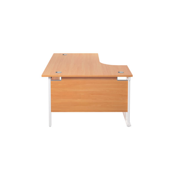 Jemini Radial Left Hand Cantilever Desk 1800x1200x730mm Beech/White KF807889