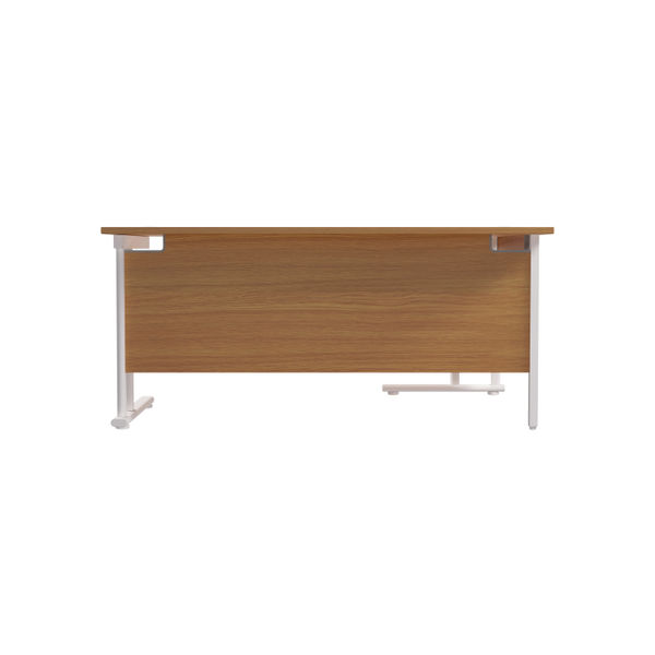 Jemini Radial Left Hand Cantilever Desk 1800x1200x730mm Nova Oak/White KF807902