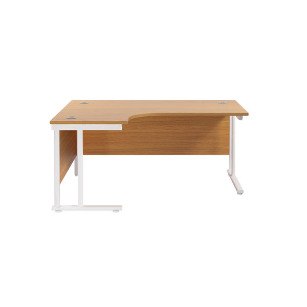 Jemini Radial Left Hand Cantilever Desk 1800x1200x730mm Nova Oak/White KF807902