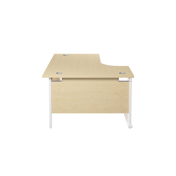 Jemini Radial Left Hand Cantilever Desk 1800x1200x730mm Maple/White KF807926