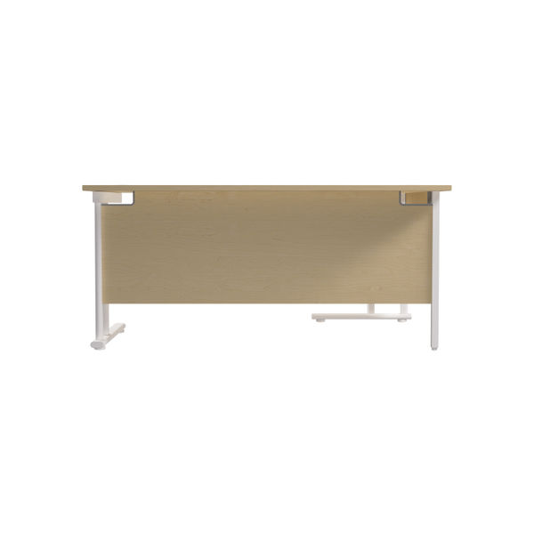 Jemini Radial Left Hand Cantilever Desk 1800x1200x730mm Maple/White KF807926