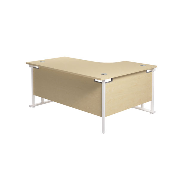 Jemini Radial Left Hand Cantilever Desk 1800x1200x730mm Maple/White KF807926