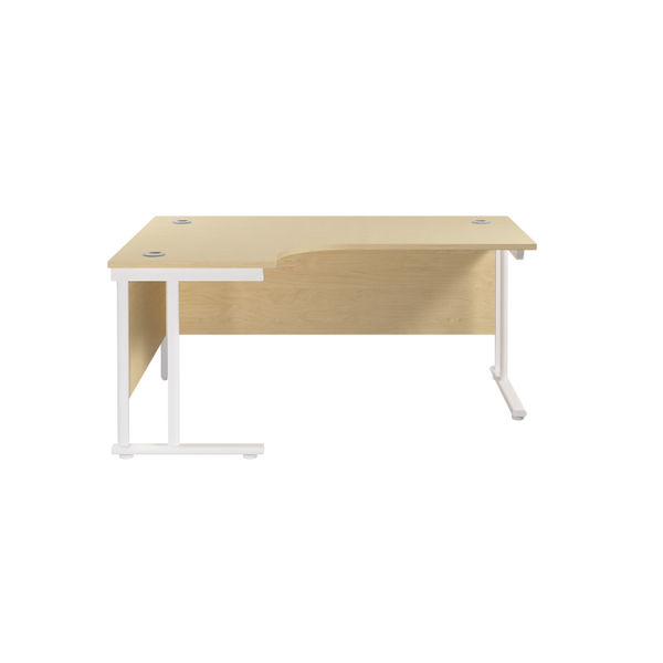 Jemini Radial Left Hand Cantilever Desk 1800x1200x730mm Maple/White KF807926