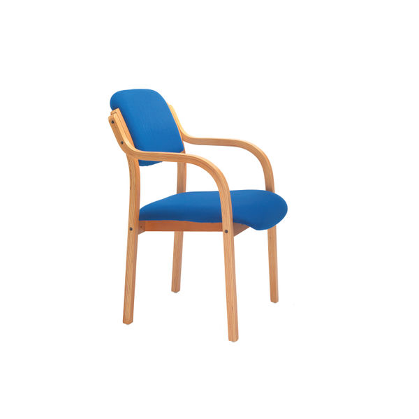 Jemini Wood Frame Chair with Arms 700x700x850mm Blue KF03514