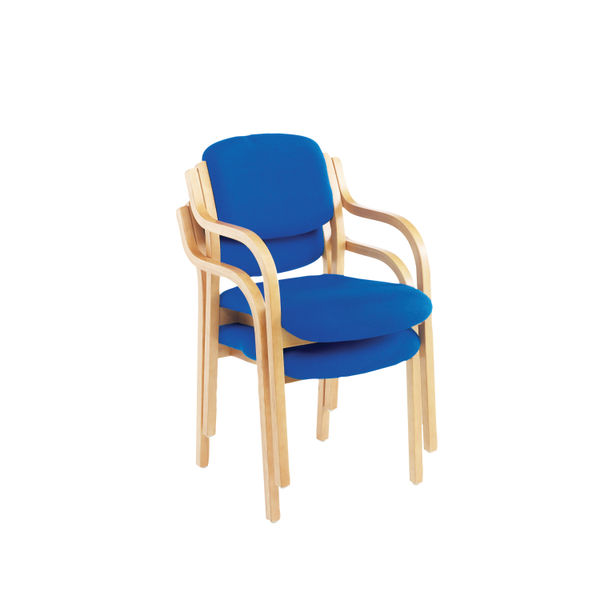 Jemini Wood Frame Chair with Arms 700x700x850mm Blue KF03514