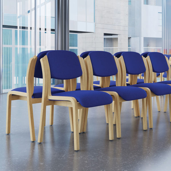 Jemini Wood Frame Chair with Arms 700x700x850mm Blue KF03514