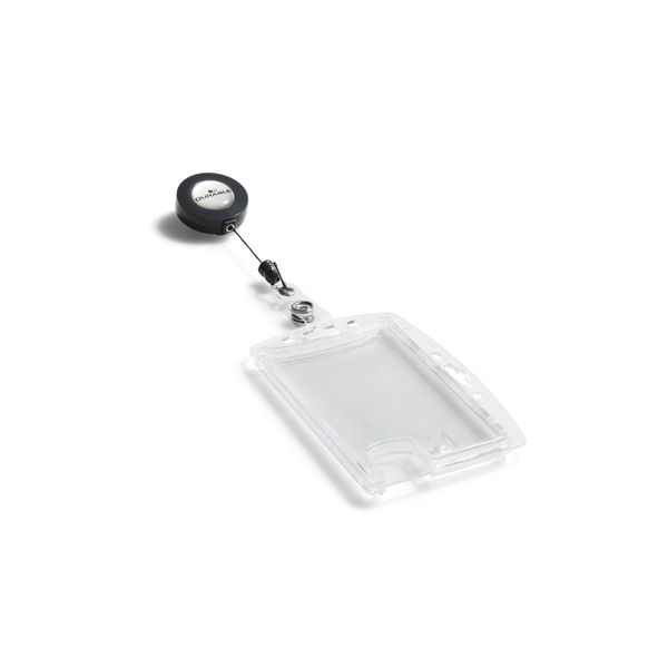 Durable Dual Security Pass Holder with Badge Reel Clear (Pack of 10) 8224/19