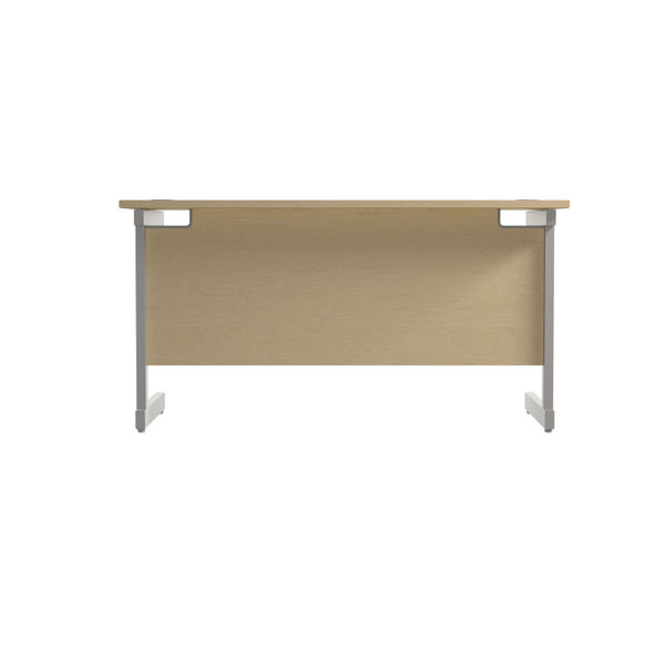 Jemini 1400x600mm Maple/Silver Single Rectangular Desk