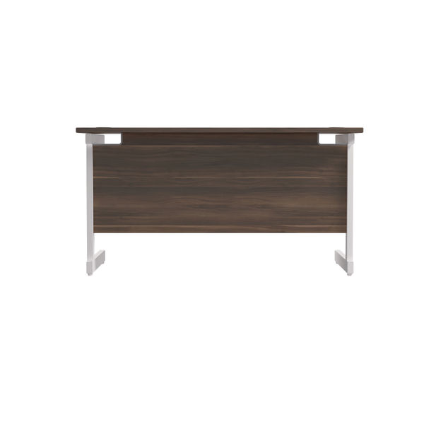 Jemini Single Rectangular Desk 1400x600x730mm Dark Walnut/White KF800632