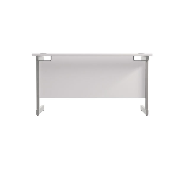 Jemini 1200x600mm White/Silver Single Rectangular Desk