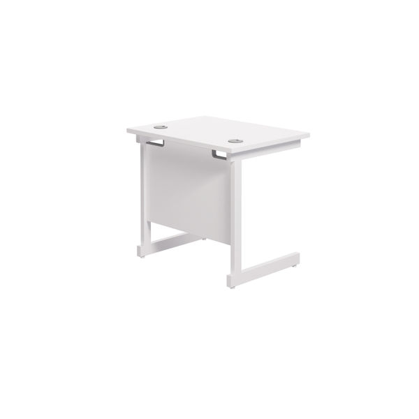 Jemini 800x600mm White/White Single Rectangular Desk