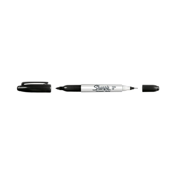 Sharpie Twin Tip Black Permanent Marker Pen (Pack of 12) - S0811100