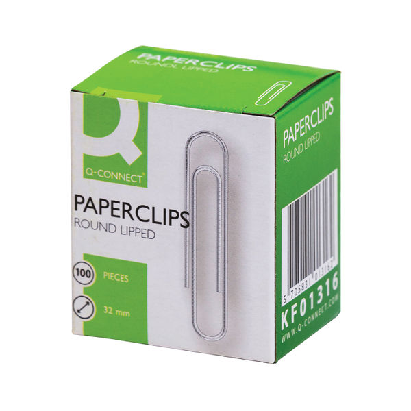 Q-Connect Paperclips Lipped 32mm (Pack of 1000) KF01316Q