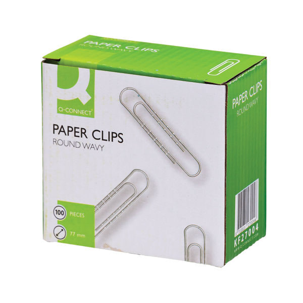 Q-Connect Paperclips Wavy 77mm (100 Pack) KF27004