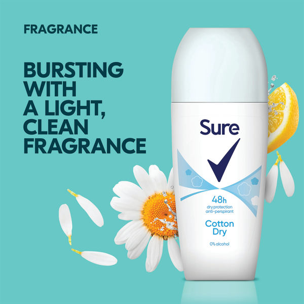Sure Women Roll On Anti-Perspirant 48h Cotton 50ml (Pack of 6) C008364