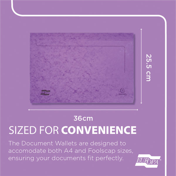 Exacompta Europa Pocket Wallet Foolscap Assorted A (Pack of 25) 4790