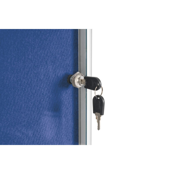 Bi-Office Enclore Felt Indoor Lockable Glazed Case 720x981x35mm Blue VT630107150