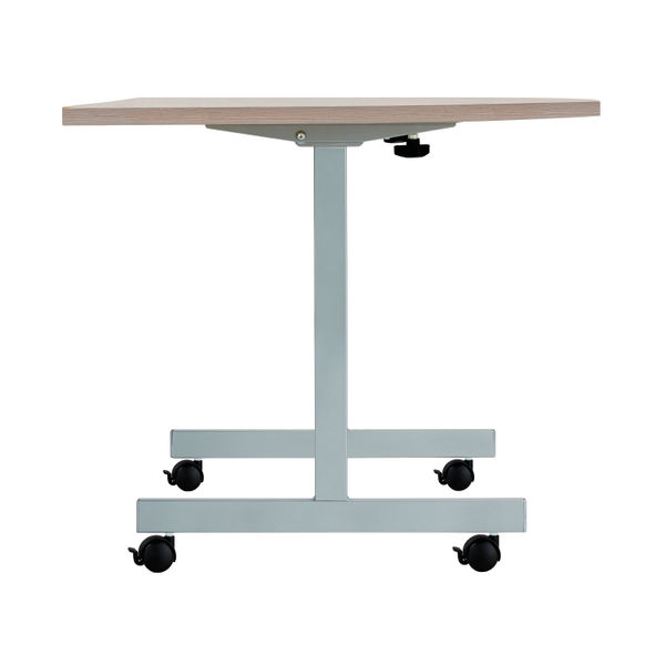 Jemini D-End Tilt Table 1600x800x720mm Grey Oak/Silver KF822493