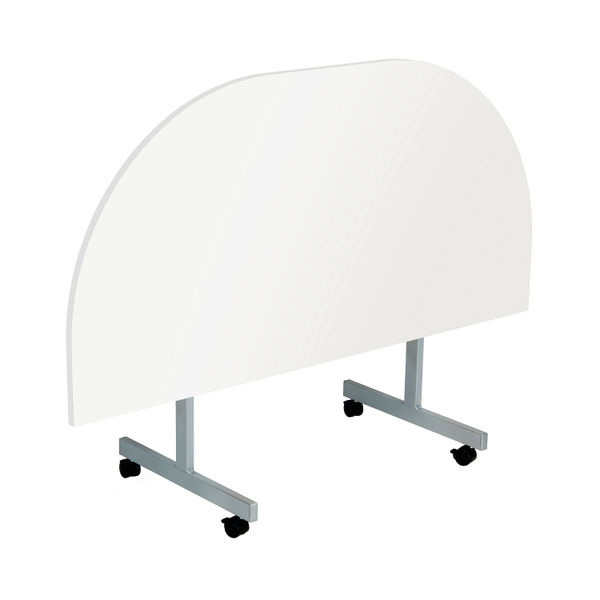 Jemini D-End Tilt Table 1600x800x720mm White/Silver KF822523