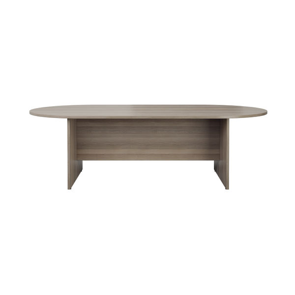 Jemini D-End Meeting Table 1800x1000x730mm Grey Oak KF822653