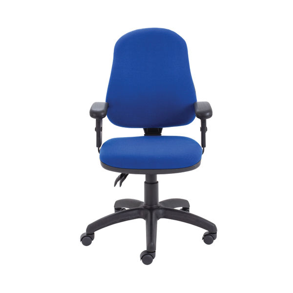 First High Back Operators Chair with T-Adjustable Arms 640x640x985-1175mm Blue KF839245