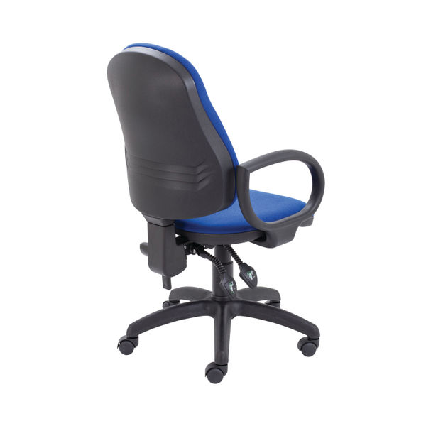 First High Back Operators Chair with Fixed Arms 640x640x985-1175mm Blue KF839243