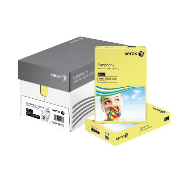  Q Connect A4 80gsm Bright Yellow Ream Coloured Copier Paper :  Office Products