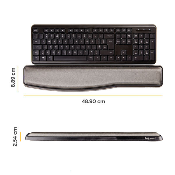 Fellowes Premium Gel Adjustable Keyboard Wrist Support Black 9374201