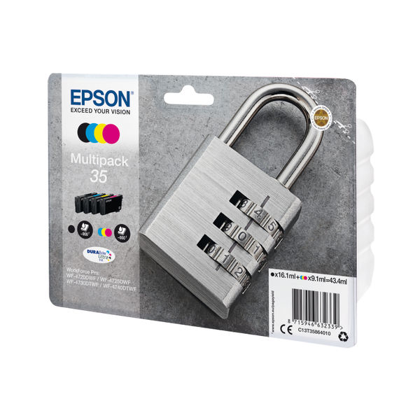 Epson 35 Ink Cartridge DURABrite Ultra Multipack Padlock CMYK C13T35864010