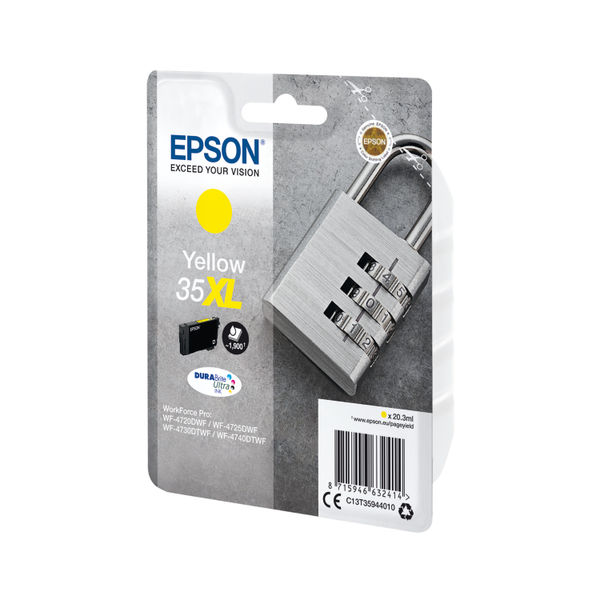 Epson 35XL Ink Cartridge DURABrite Ultra High Yield Padlock Yellow C13T35944010