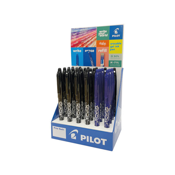 Pilot Frixion Erasable Rollerball Pen 24-Piece Display Black/Blue (Pack of 24) 224502400